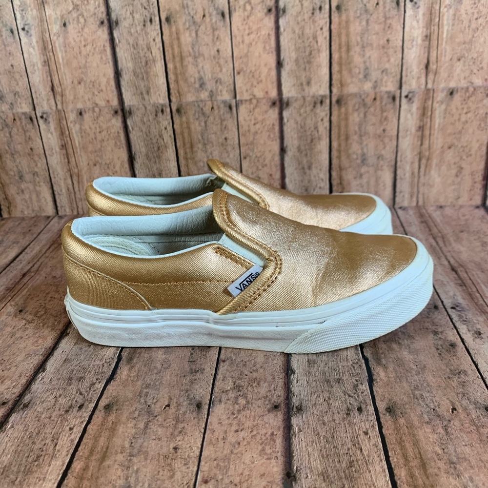 Rose gold slip on Vans
